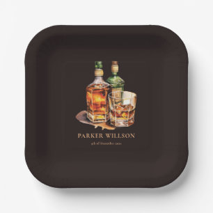 Assiettes En Carton Whisky Homme's Birthday Personnalisé
