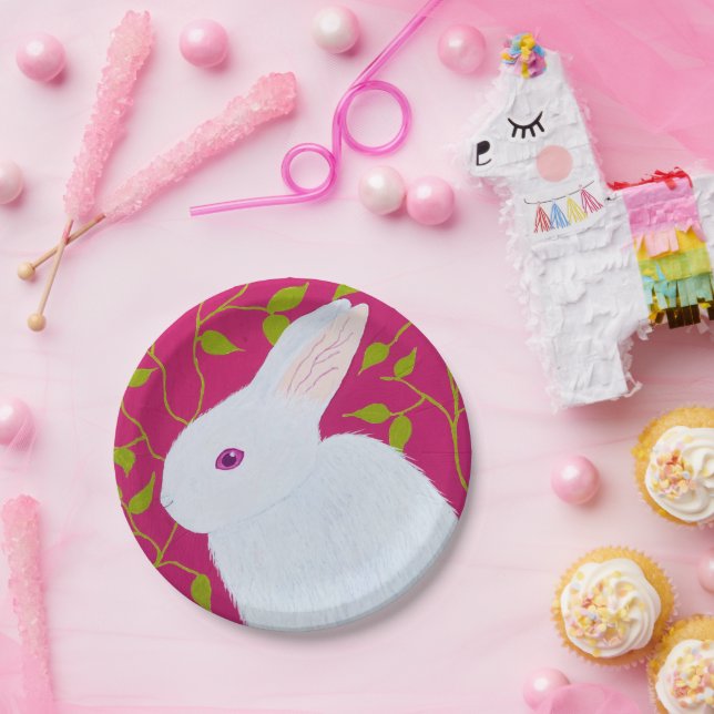 Assiettes En Carton white rabbit (Fête)