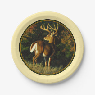 Assiettes En Carton Whitetail Deer Monster Buck Yellow