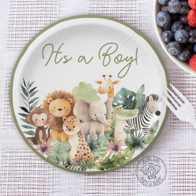 Assiettes En Carton Wild Animal Baby Shower Paper Plate (Créateur téléchargé)