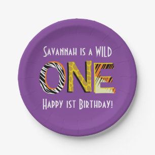 Assiettes En Carton Wild One Cute Safari 1er Anniversaire Thème de fêt
