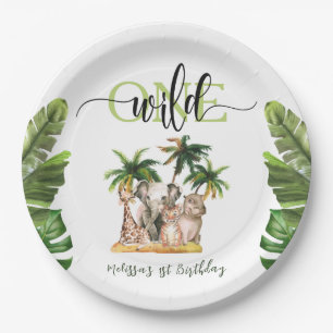 Assiettes En Carton Wild One First 1st Safari Animaux Anniversaire