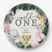 Wild One Safari Animaux 1er Anniversaire Plaques d