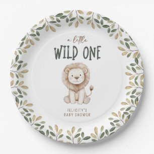 Assiettes En Carton Wild One Safari Animaux Baby shower neutre