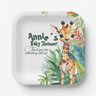 Assiettes En Carton Wild One Safari Thème, Jungle, Aquarelle Safari