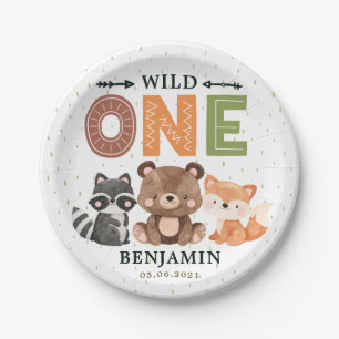 Assiettes En Carton Wild One Woodland 1er Birthday Papier Plaque
