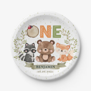 Assiettes En Carton Wild One Woodland 1er Birthday Papier Plaque
