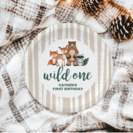 Assiettes En Carton Wild One Woodland Animal Birbtree Premier annivers