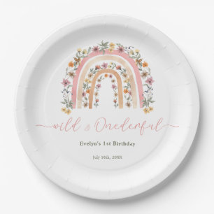 Assiettes En Carton Wild & Onedering Fleur sauvage Rainbow 1er anniver