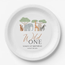 Wild Un 1er Anniversaire Thème Papier Plaques