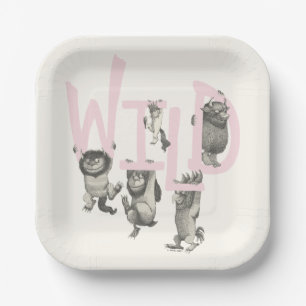 Assiettes En Carton WILD   Wild Things et Max - Rose