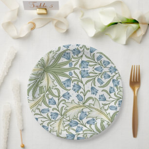 Assiettes En Carton William Morris - Art Nouveau Bleu Bellflowers