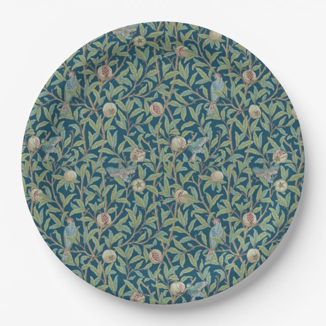 Assiettes En Carton William Morris "Bird and Pomegranate"  (Devant)