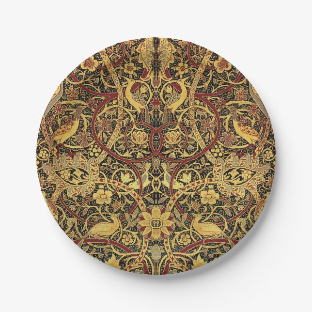 Assiettes En Carton William Morris Bullerswood Tapisserie Faux (Devant)