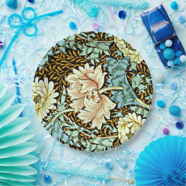 Assiettes En Carton William Morris - Chrysanthemum, (Fête)
