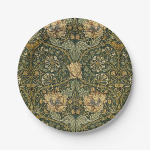 Assiettes En Carton William Morris Honeysuckle Vert Floral