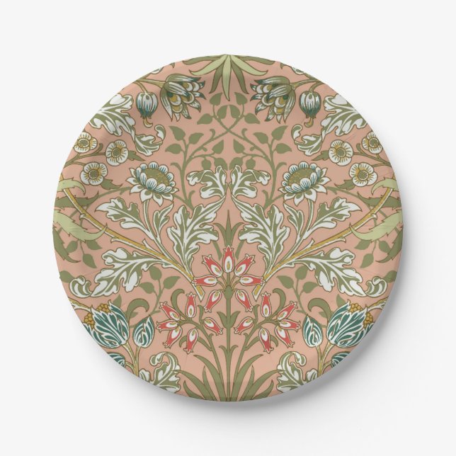 Assiettes En Carton William Morris Hyacinth Flower Rose Art (Devant)