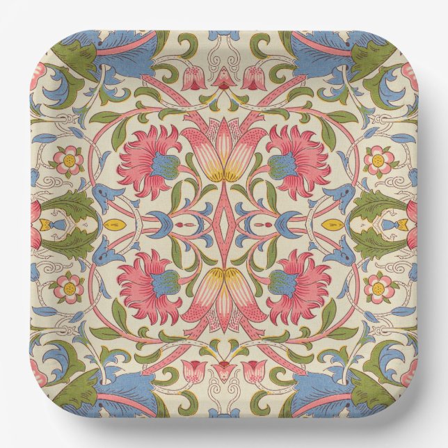 Assiettes En Carton William Morris Lodden Spring Wallpaper Art (Recto)