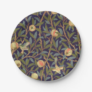 Assiettes En Carton William Morris Oiseau Et Grenade Floral Vintage