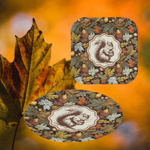 Assiettes En Carton William Morris part d'automne avec Squirrel Retro