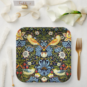 Assiettes En Carton William Morris, Strawberry Thief,