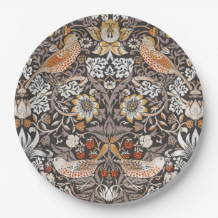 Assiettes En Carton William Morris Strawberry Thief Charbon Ocbre