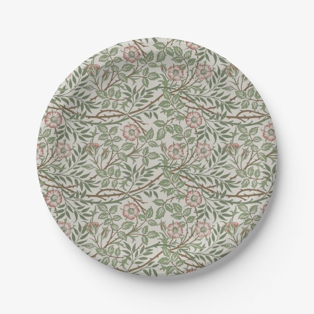 Assiettes En Carton William Morris Sweetbrie Floral Art Nouveau (Devant)