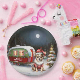 Assiettes En Carton Winter Chihuahua Caravan Christmas Adventure