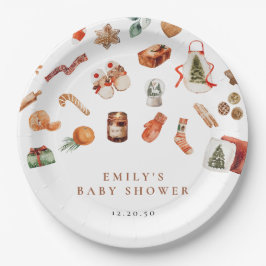 Assiettes En Carton Winter Christmas Baby Shower Paper Plates
