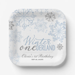 Assiettes En Carton Winter Onederland 1st Birthday 