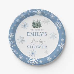 Assiettes En Carton Winter Wonderland Baby shower