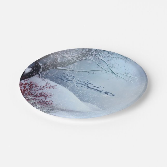 Assiettes En Carton Winter Wonderland Mariage (Angle)