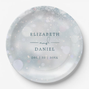 Assiettes En Carton Winter Wonderland Mariage de neige