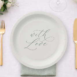 Assiettes En Carton With Love Sage Green Wedding Plates