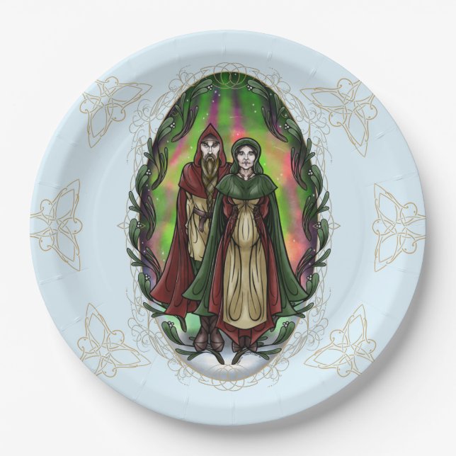 Assiettes En Carton Woden & Fríge : Salutations de Yule (Devant)
