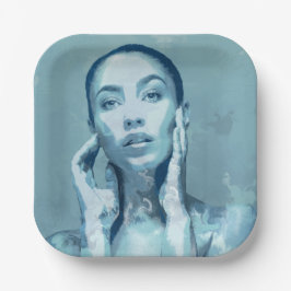 Assiettes En Carton "Woman in Blue"