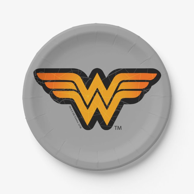 Assiettes En Carton Wonder Woman | Logo saisonnier (Devant)