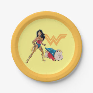 Assiettes En Carton Wonder Woman & PB