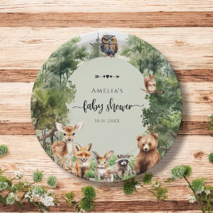 Assiettes En Carton Woodland Adventure Green Forest Décoration