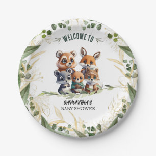 Assiettes En Carton Woodland se demande : Un Baby shower d'amis forest