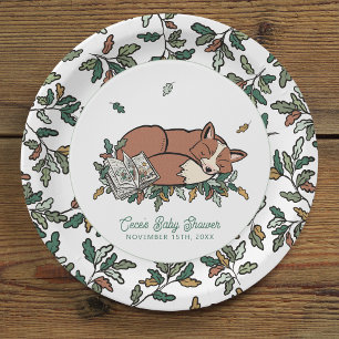 Assiettes En Carton Woodland Storybook Fall Fox Baby shower