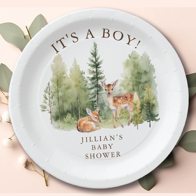 Assiettes En Carton Woodland Wonder Deer (Créateur téléchargé)