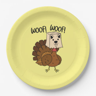 Assiettes En Carton Woof Woof Drôle Thanksgiving diner