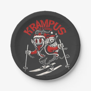 Assiettes En Carton Xmas Gruss Vom Krampus Diable de Noël