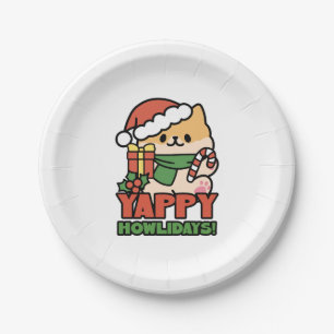 Assiettes En Carton Yappy Howlidays - Jote Christmas Dog Cartoon