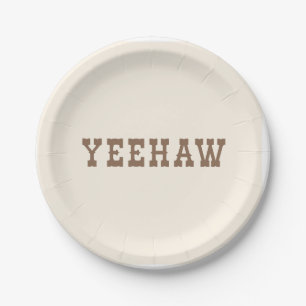 Assiettes En Carton Yeehaw Mon premier Rodéo Anniversaire Plaque Neutr