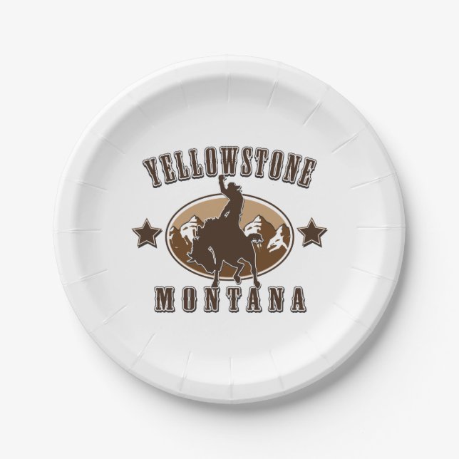 Assiettes En Carton Yellowstone Montana (Devant)