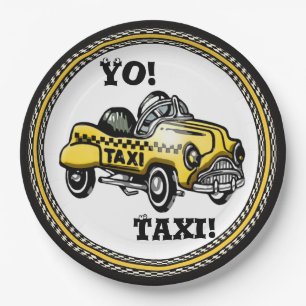 Assiettes En Carton Yo ! Taxi !