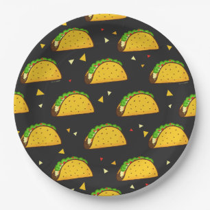 Assiettes En Carton Yummy Taco Motif