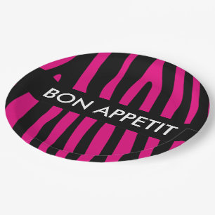 Assiettes En Carton Zebra rayures motif + votre arrière - plan & idées